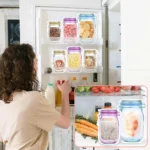 3 pcs food storage jar zip lock bags