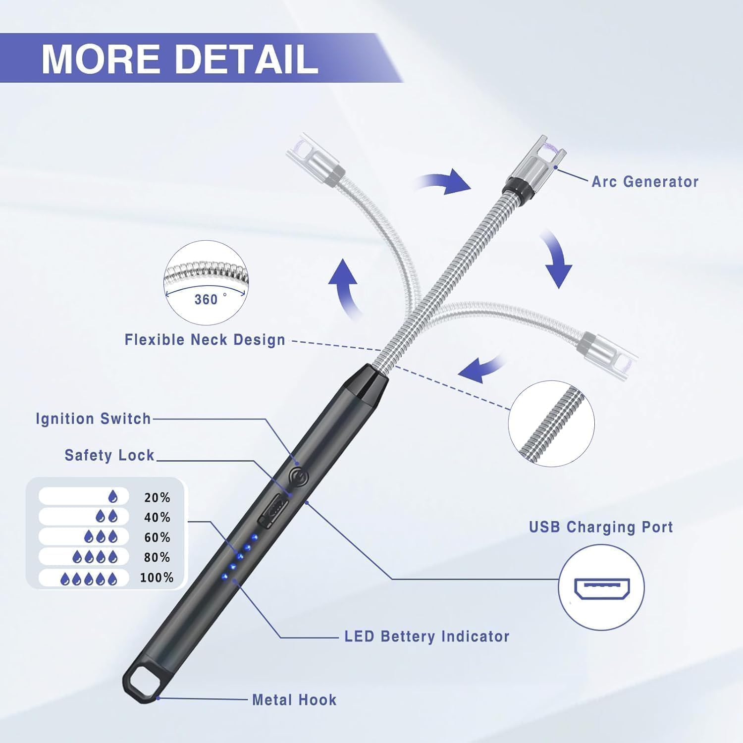 rechargeable usb electric gas lighter