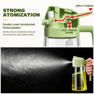 2 in 1 Oil Dispenser for Kitchen Gadgets, Air Fryer, Salad, and BBQ – Green, Glass 470ml