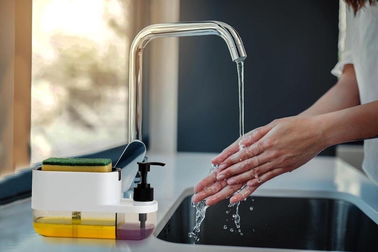 3-in-1 Kitchen Soap Dispenser with Sponge Holder