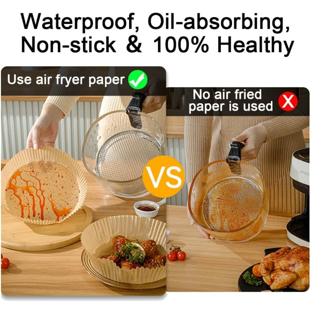 Round Air Fryer 100 Paper Sheets