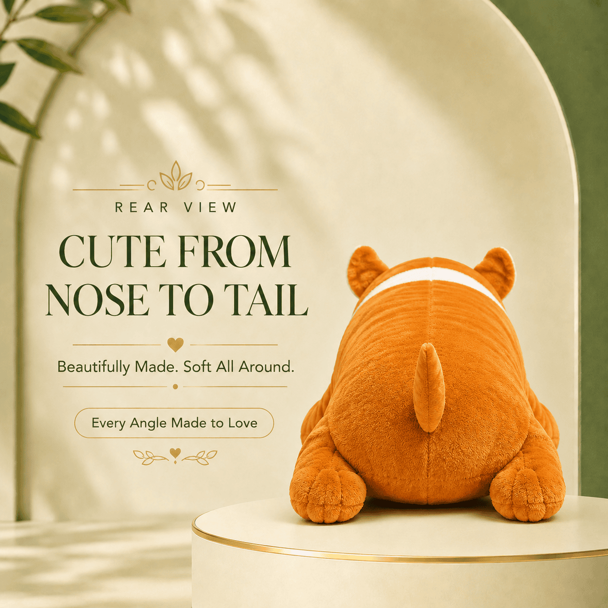 Adorable Lying Brown and White Bulldog Plush Toy