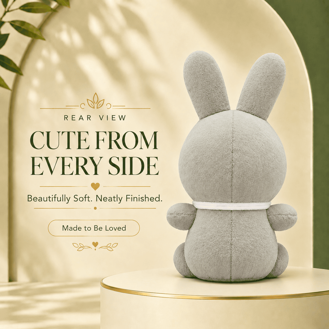 Made for Happy Hugs: Adorable Grey Bunny Onesie Plush Toy with Cute Expression