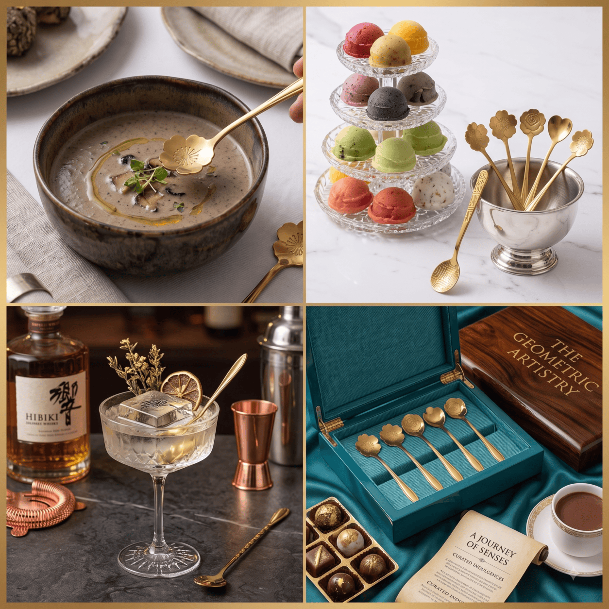 4 pcs Golden Spoon Set