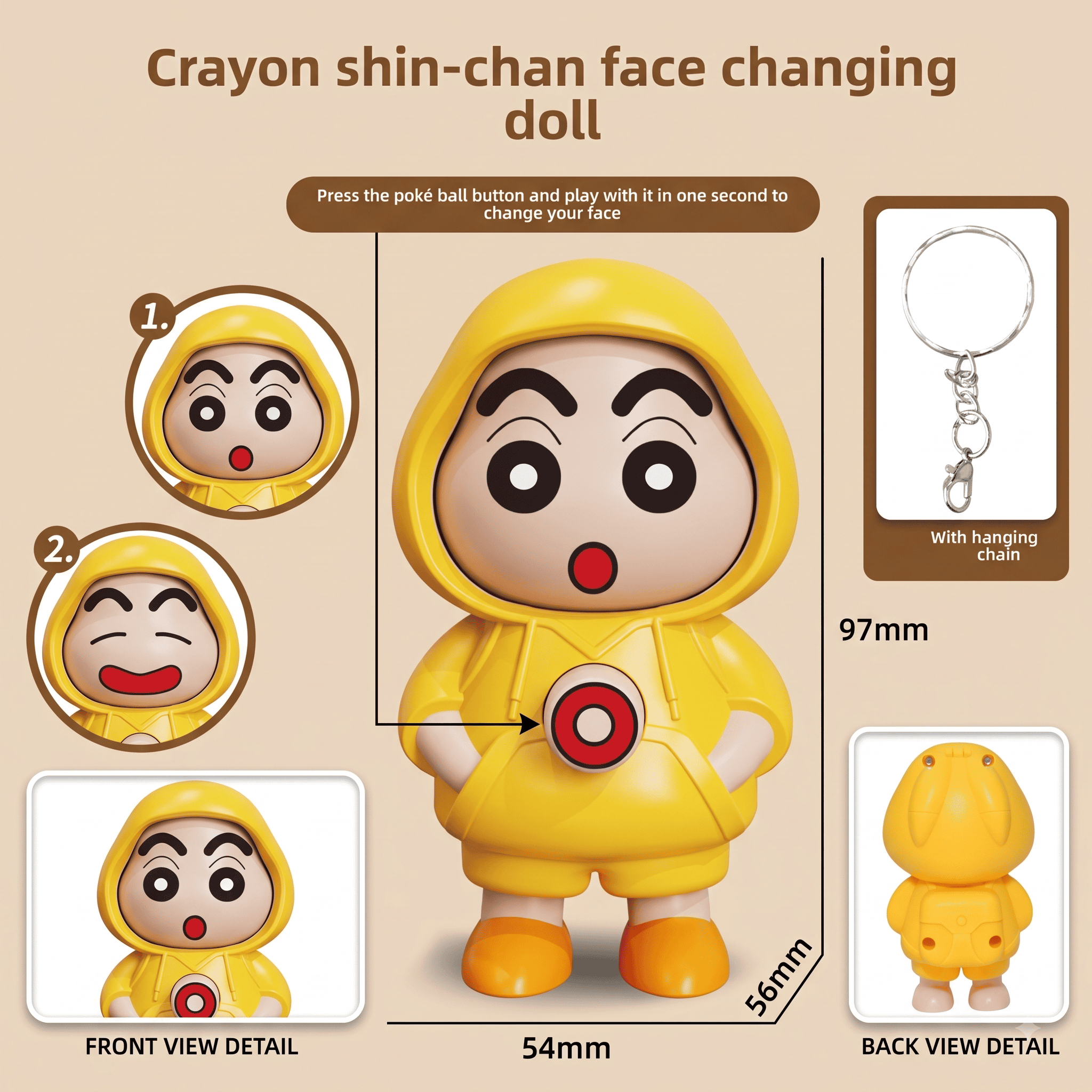 Shinchan Face Changing Keychain