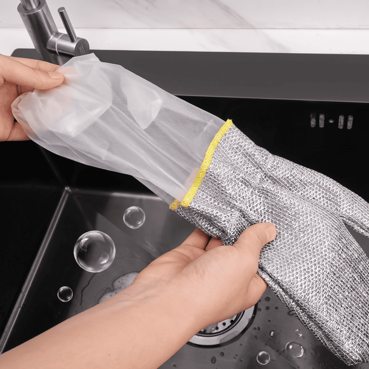 Steel Dish Washer Gloves | Reusable Kitchen Cleaning Gloves