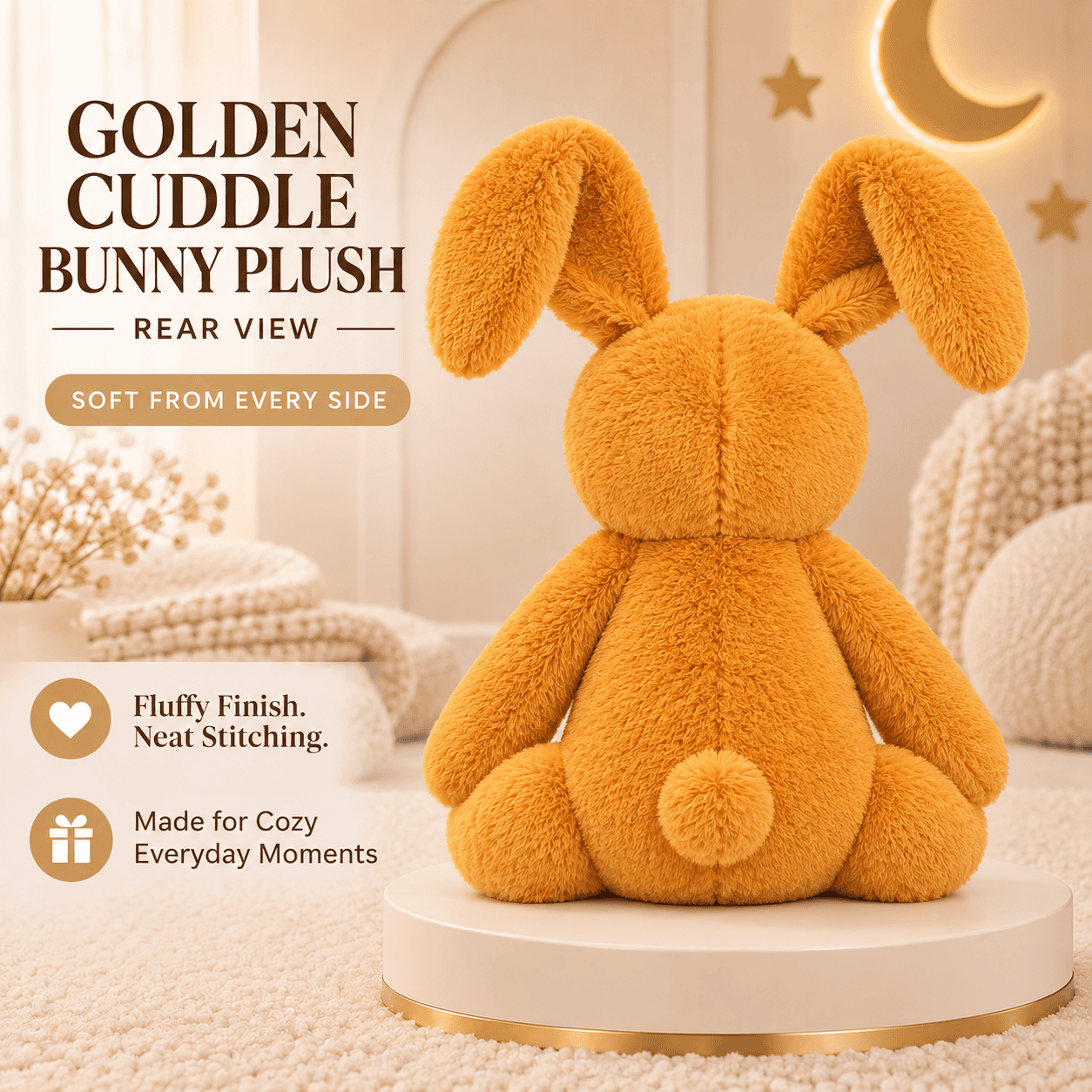 Giant Honey Gold Bunny Plush – Large Floppy-Ear Stuffed Animal Cuddle Companion