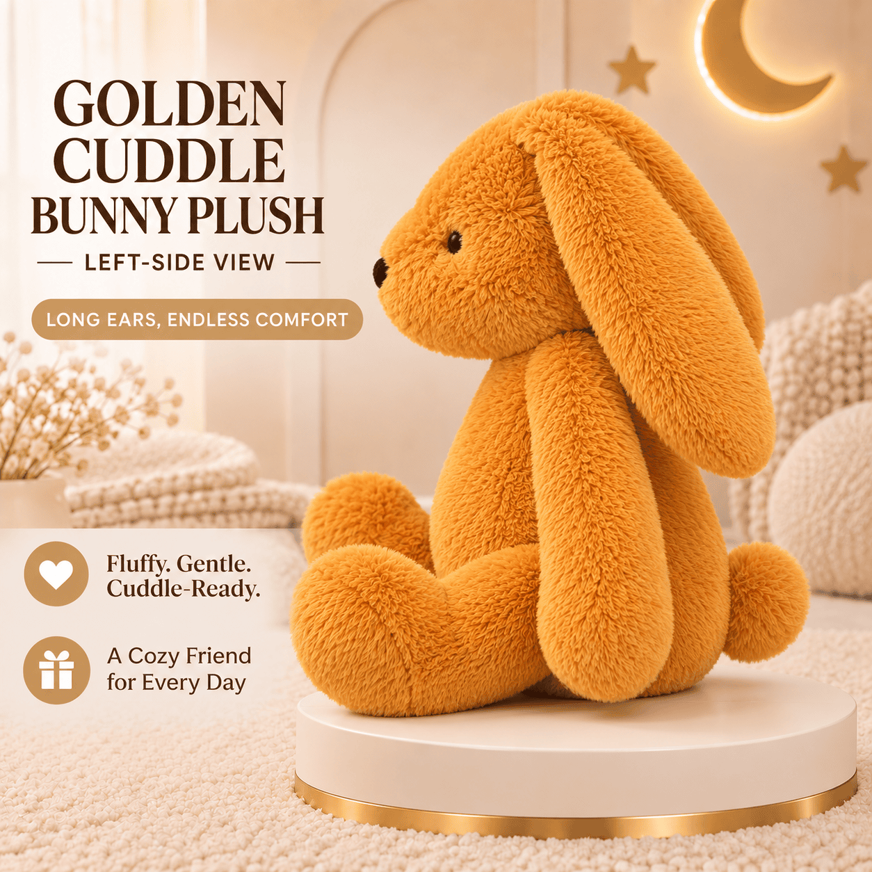 Giant Honey Gold Bunny Plush – Large Floppy-Ear Stuffed Animal Cuddle Companion