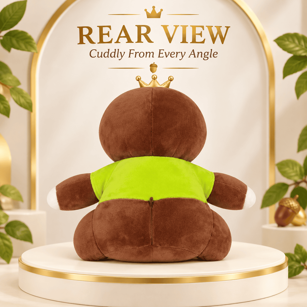 Royal Sloth Plush Toy in Green Top – 35cm Soft Stuffed Animal with Crown