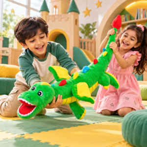 Giant Green Dragon Plush Toy – Soft Flying Dinosaur Stuffed Animal with Wings