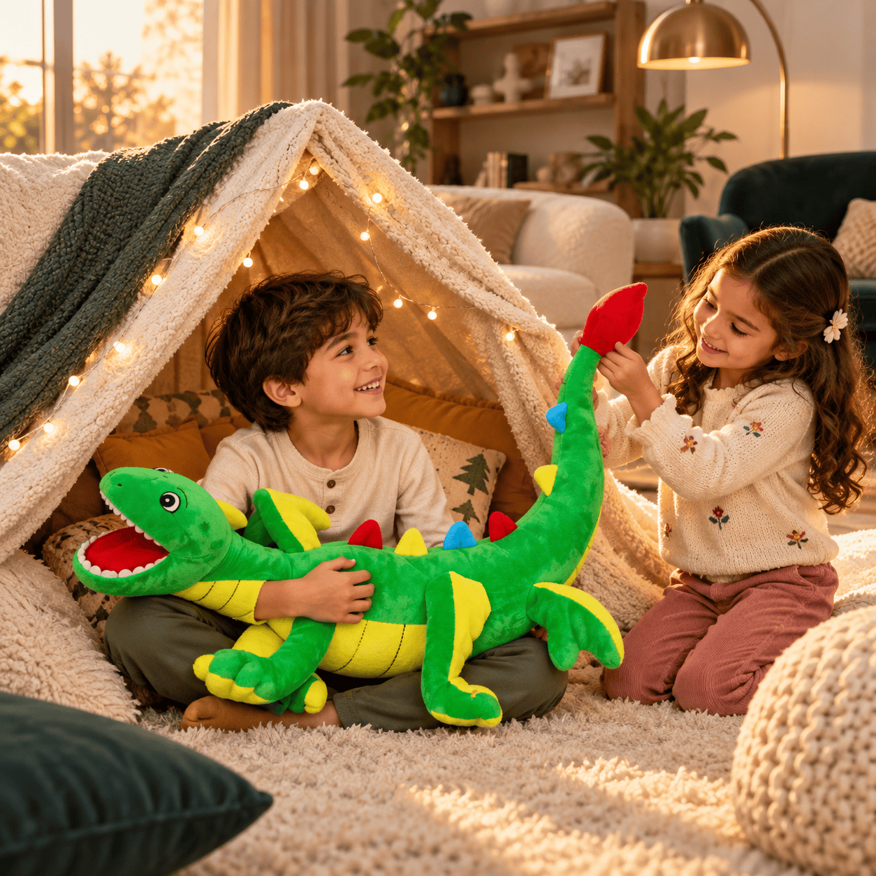 Giant Green Dragon Plush Toy – Soft Flying Dinosaur Stuffed Animal with Wings