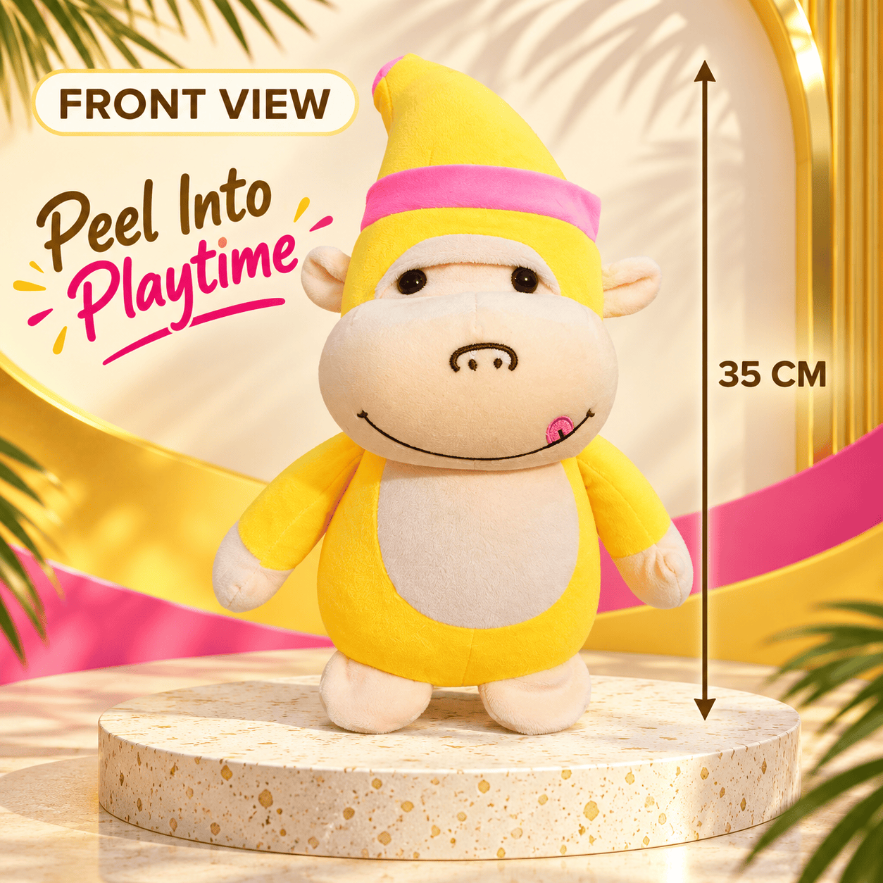 Banana Monkey Plush Toy – 35cm Soft Yellow Food-Hybrid Stuffed Animal