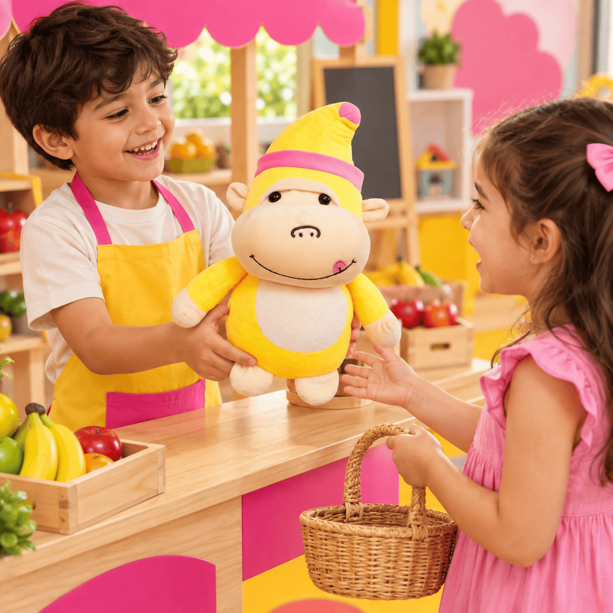 Banana Monkey Plush Toy – 35cm Soft Yellow Food-Hybrid Stuffed Animal