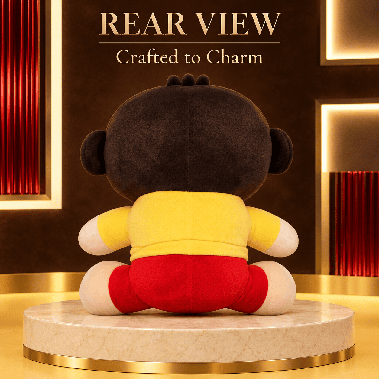 Cheeky Monkey Plush Toy in Strawberry Top – 35cm Soft Stuffed Animal