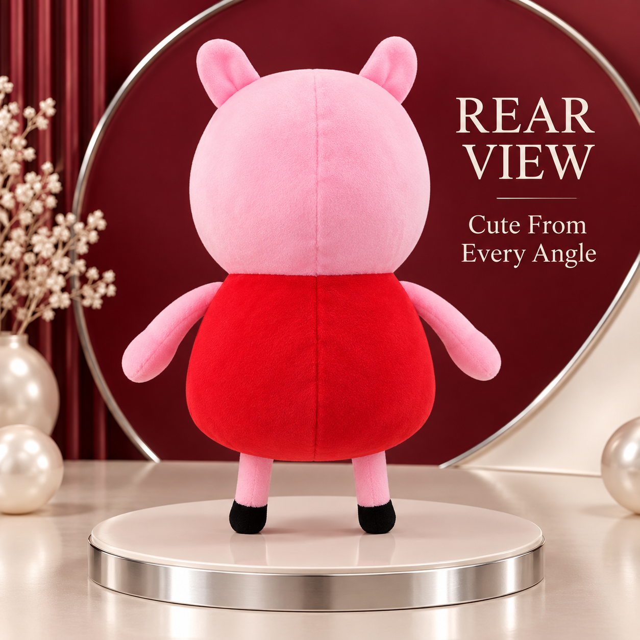 Peppa Pig Plush Toy in Red Dress – 25cm Soft Piglet Stuffed Animal