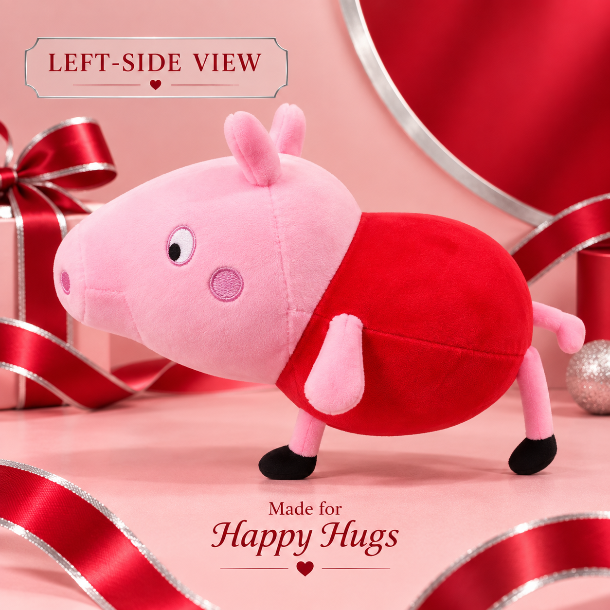 Peppa Pig Plush Toy in Red Dress – 25cm Soft Piglet Stuffed Animal