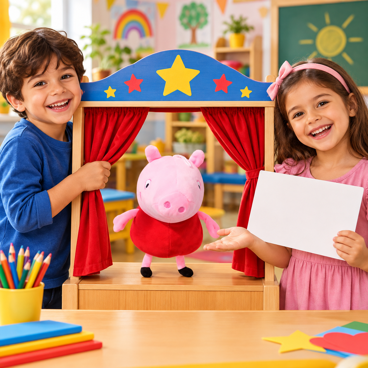 Peppa Pig Plush Toy in Red Dress – 25cm Soft Piglet Stuffed Animal