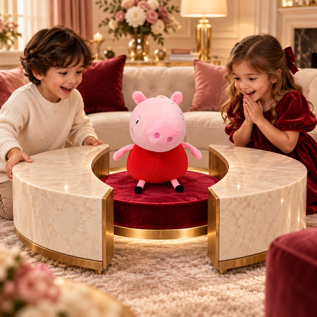 Peppa Pig Plush Toy in Red Dress – 25cm Soft Piglet Stuffed Animal