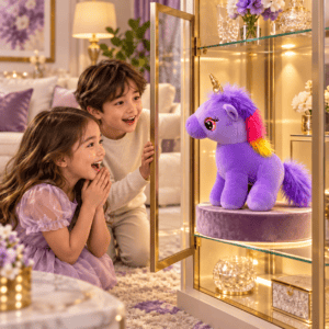 Pink Unicorn Plush Toy – 25cm Soft Stuffed Animal with Gold Horn