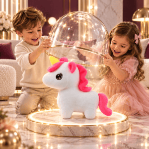 White Magic Unicorn Plush Toy – 25cm Soft Stuffed Animal with Yellow Horn