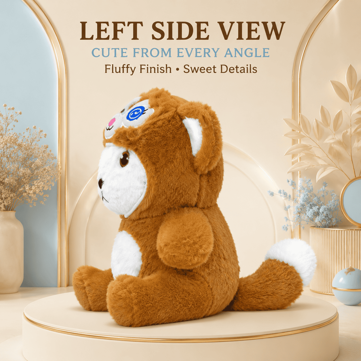 Soft White & Brown Cosplay Teddy Bear