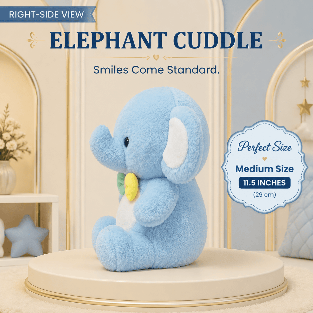 Soft Pastel Blue Stuffed Elephant