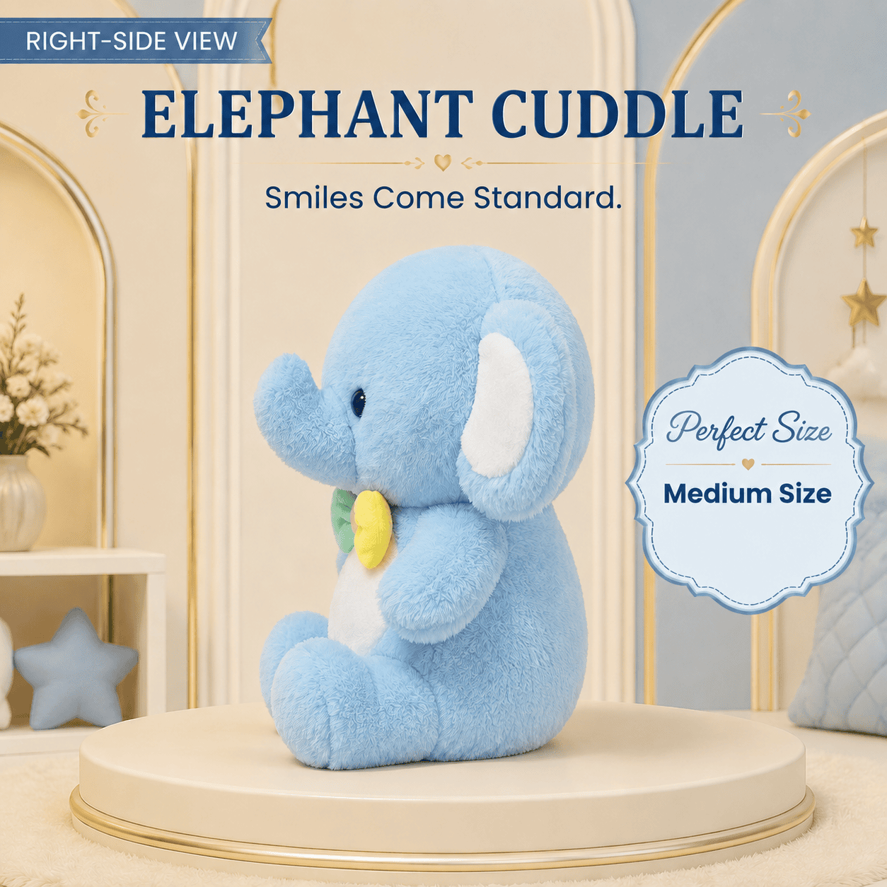 Soft Pastel Blue Stuffed Elephant