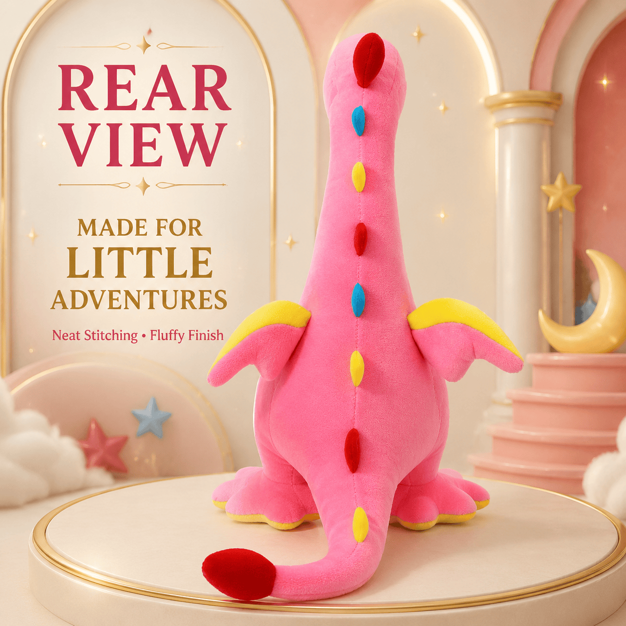Playful Pink Dragon Plush Toy