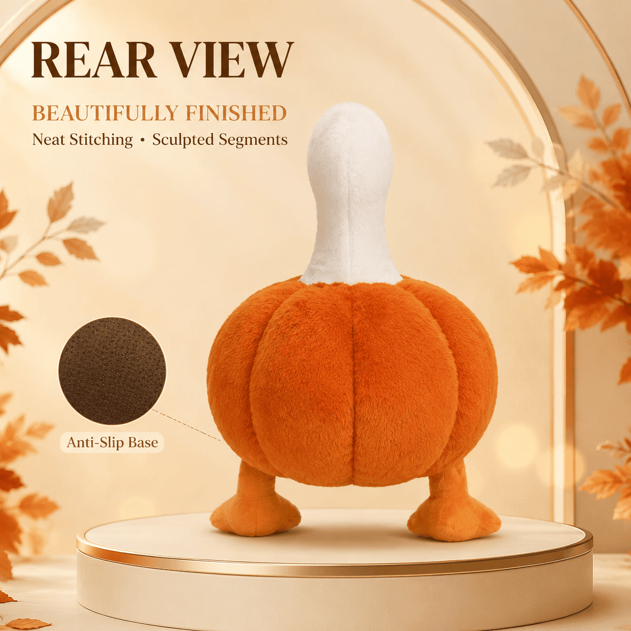 Pumpkin Goose Plush Soft White Goose Autumn Stuffed Animal