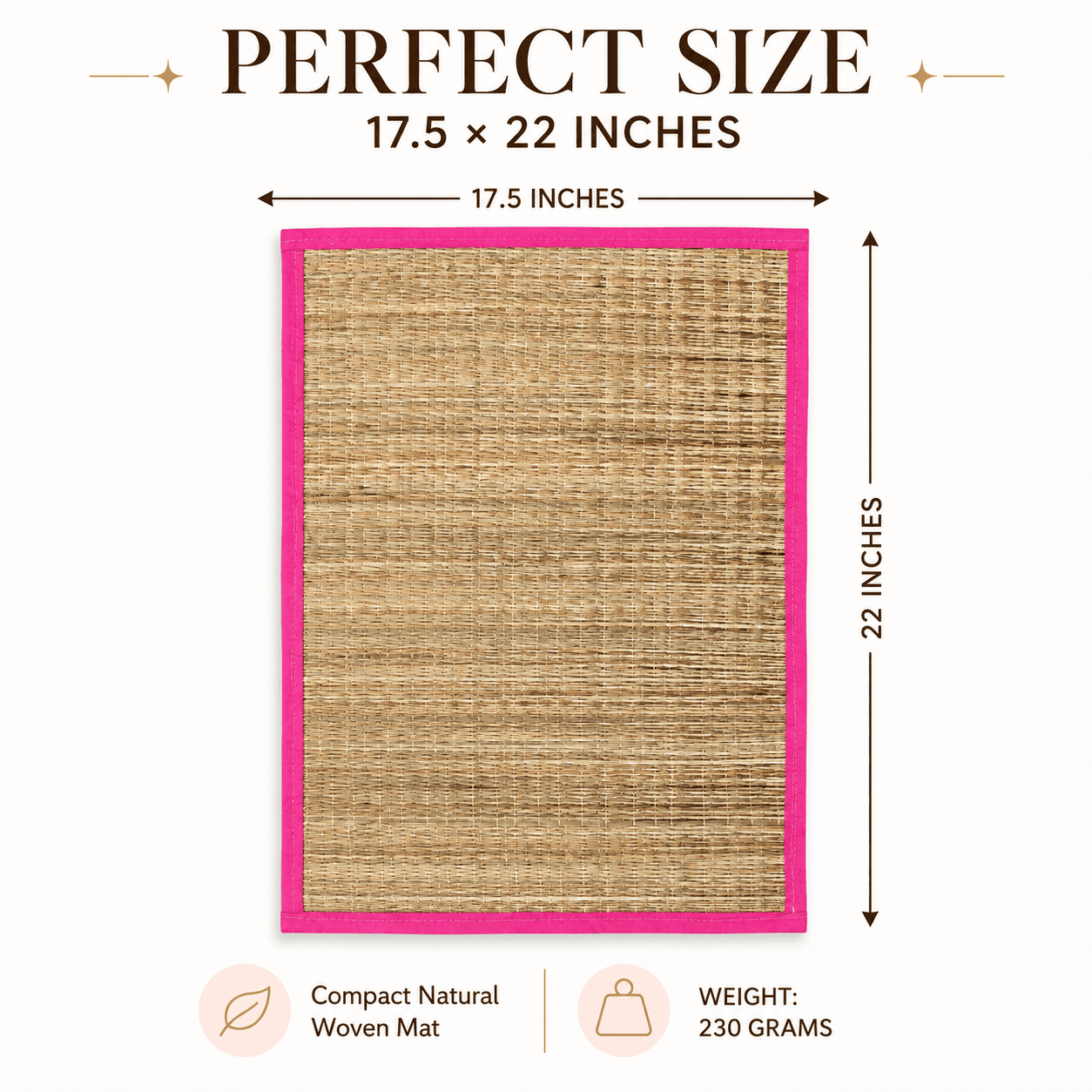 Natural Woven Grass Sitting Mat – Eco-Friendly Floor Mat for Meditation, Prayer & Seating