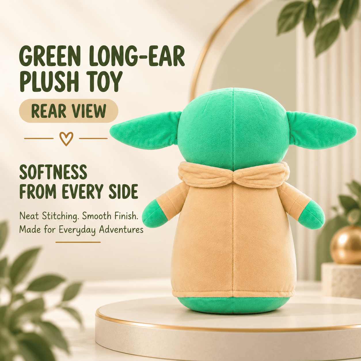Green Space Friend Plush Toy – 35cm Soft Alien Character Stuffed Animal