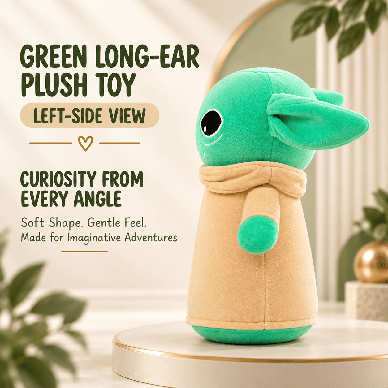 Green Space Friend Plush Toy – 35cm Soft Alien Character Stuffed Animal